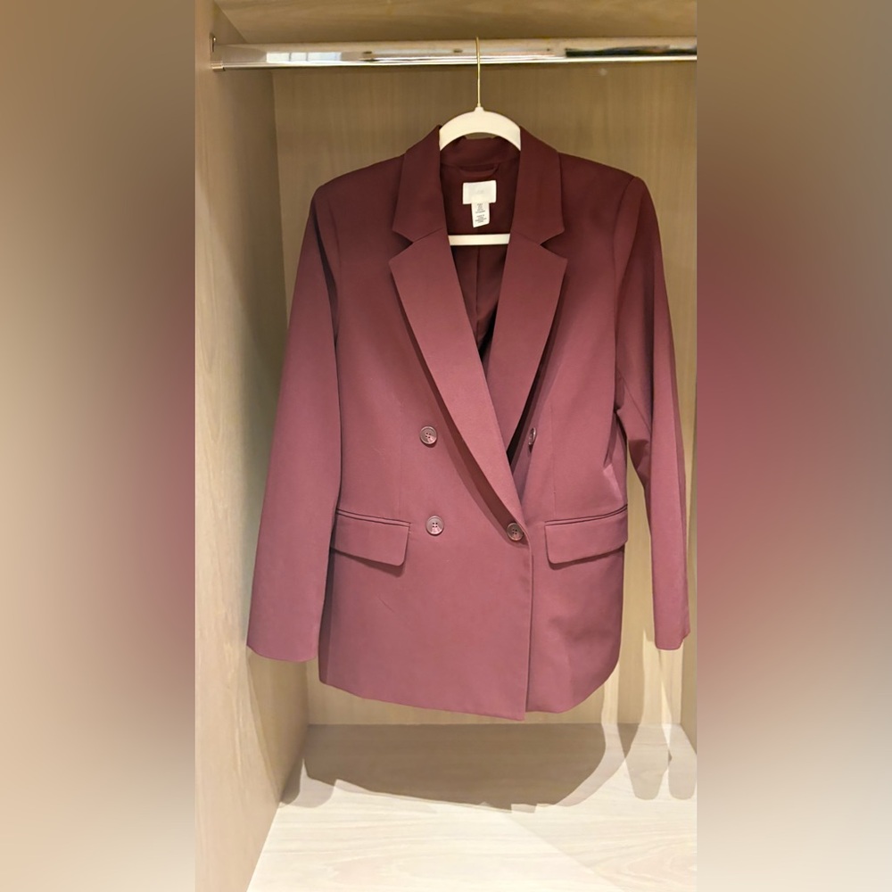 H&M Women's Blazer - Deep Burgundy
